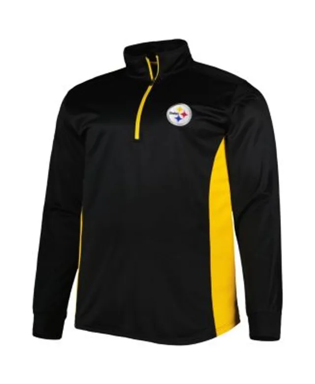 Men's New Era Gold/White Pittsburgh Steelers Gametime Quarter-Zip Hoodie Jacket