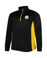 Men's New Era Gold/White Pittsburgh Steelers Gametime Quarter-Zip Hoodie Jacket