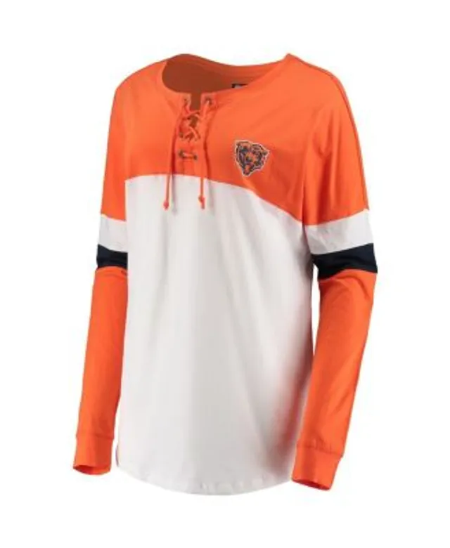 Women's New Era Orange Cincinnati Bengals Plus Size Athletic Varsity  Lace-Up V-Neck Long Sleeve T-Shirt