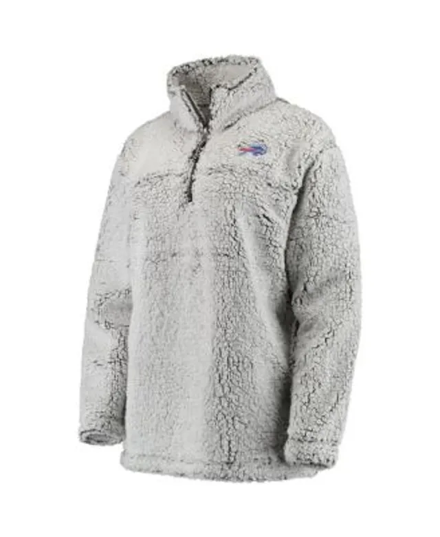 Women's Buffalo Bills Gray Sherpa Quarter-Zip Pullover Jacket