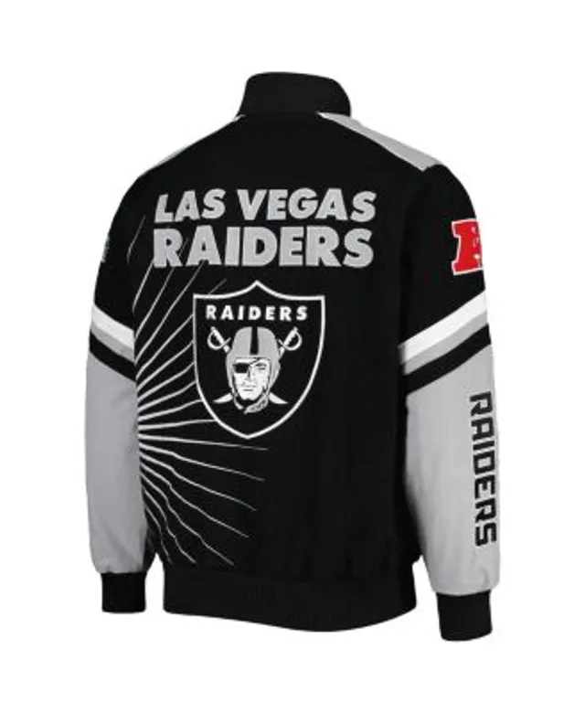 Las Vegas Raiders The Wild Collective Metallic Bomber Full-Snap Jacket -  Silver