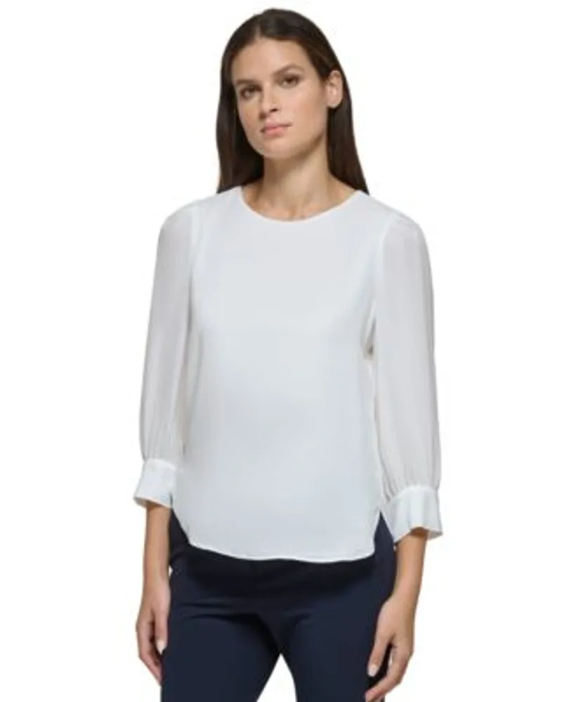 Vervolgen kant Peave Tommy Hilfiger Women's Tie-Cuff Blouse | The Shops at Willow Bend