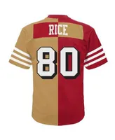 Youth Mitchell & Ness Joe Montana Scarlet/Gold San Francisco 49ers Split Legacy Jersey Size: Extra Large