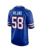 Men's Nike Matt Milano Royal Buffalo Bills Game Player Jersey Size: Small