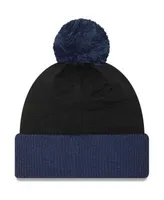 Men's New Era Gray/Navy Dallas Cowboys Banner Cuffed Knit Hat with Pom