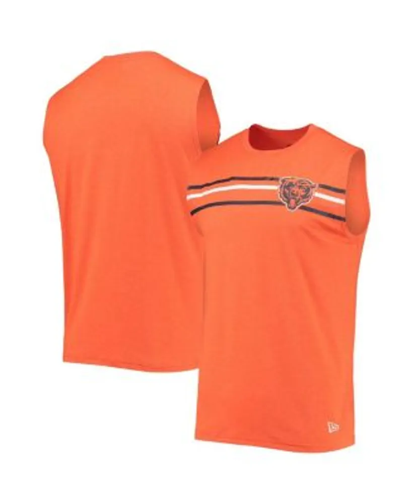 New Era Men's Orange Chicago Bears Brushed Sleeveless Tank Top