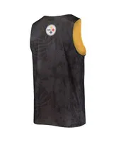 Pittsburgh Steelers FOCO Floral Reversible Mesh Tank Top - Black