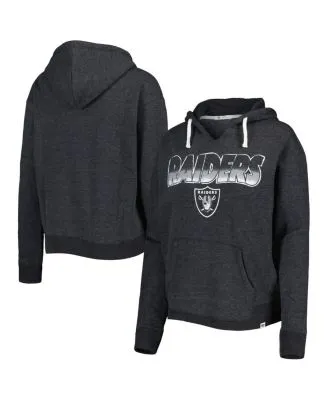 Men's New Era Silver/Black Las Vegas Raiders Big & Tall Throwback Colorblock Fleece Raglan Pullover Hoodie