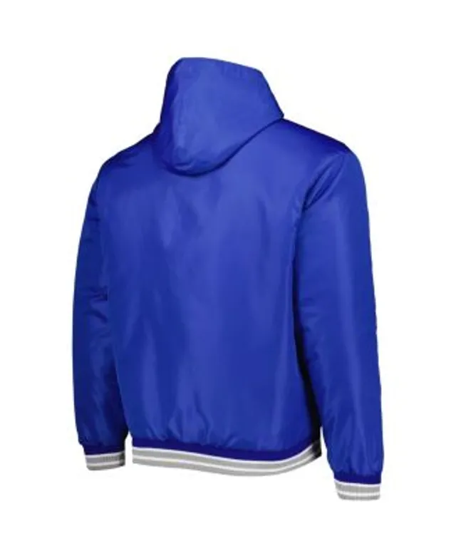 Men's JH Design Black Los Angeles Lakers Stripe Colorblock Nylon Reversible Full-Snap Jacket Size: Small