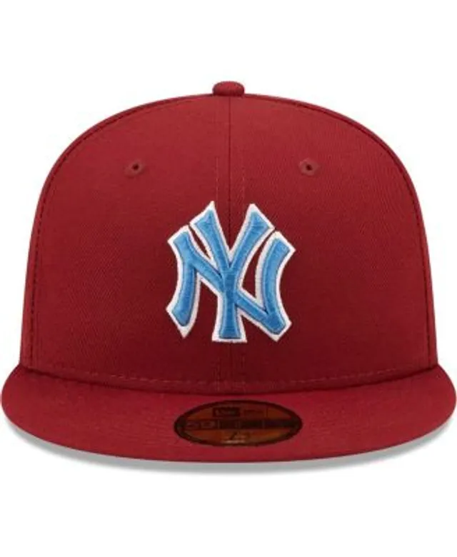 Men's New Era Cardinal Miami Marlins 10th Anniversary Air Force Blue Undervisor 59FIFTY Fitted Hat