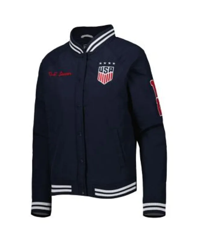 Women's 5th & Ocean by New Era Navy USWNT Full-Snap Satin Jacket Size: Large