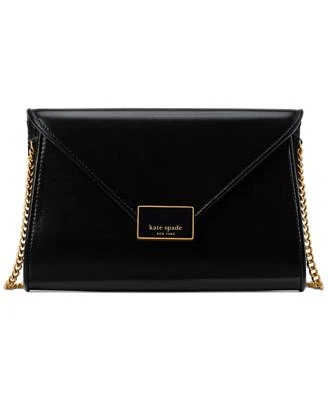 Anna Shiny Textured Leather Small Envelope Clutch