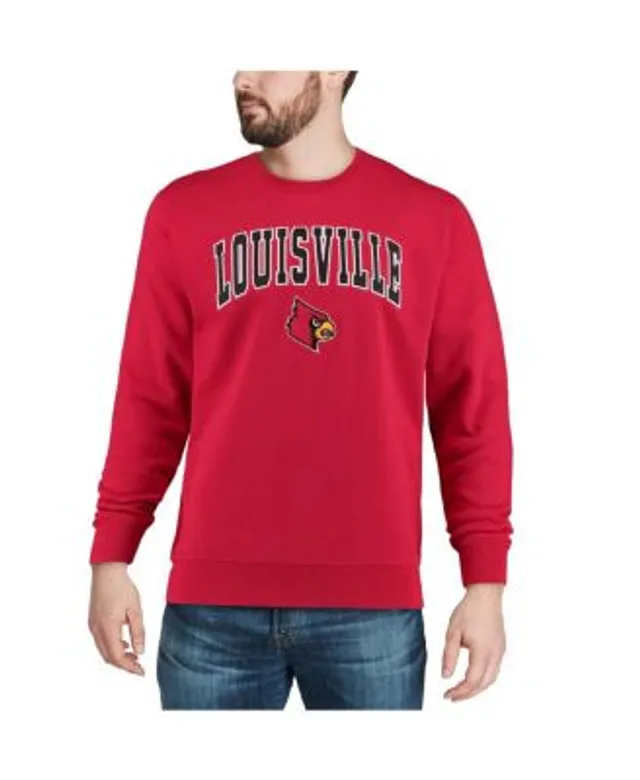 Men's Colosseum Heather Gray Louisville Cardinals Arch & Logo Crew Neck Sweatshirt Size: 3XL