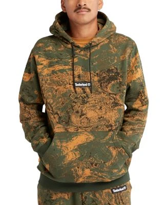 Men's Allover Printed Kangaroo Pocket Pullover Hoodie