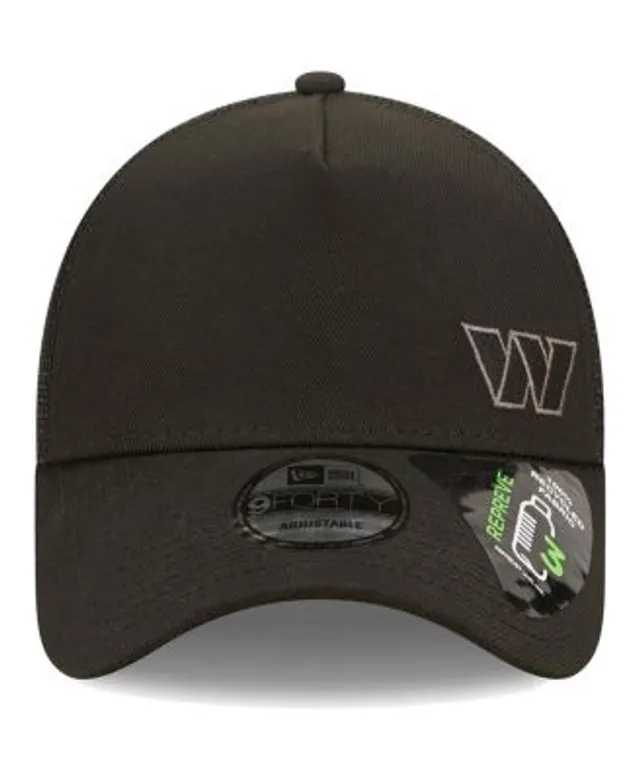 New Era Washington Commanders Black 9Forty A Frame Trucker Snapback Hat, CURVED HATS, CAPS