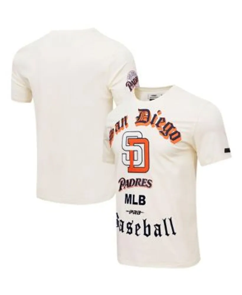 Pro Standard Men's Cream Atlanta Braves Cooperstown Collection Old English  T-Shirt