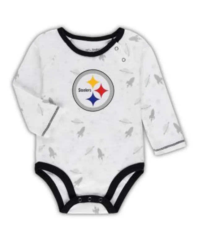 Pittsburgh Steelers Infant Black Allover Print Raglan Full-Zip Jumper