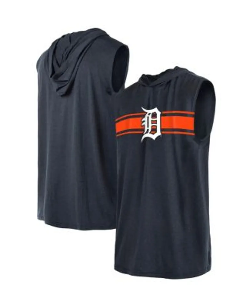 Men's Stitches Navy Detroit Tigers Sleeveless Pullover Hoodie