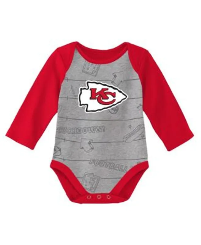 Cincinnati Reds Infant Biggest Little Fan 3-Pack Bodysuit Set -  Red/White/Heather Gray