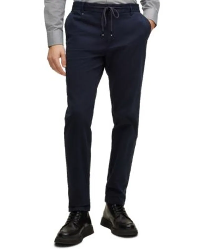 Hugo BOSS Men's Slim-Fit Stretch-Cotton Gabardine Trousers The Shops at