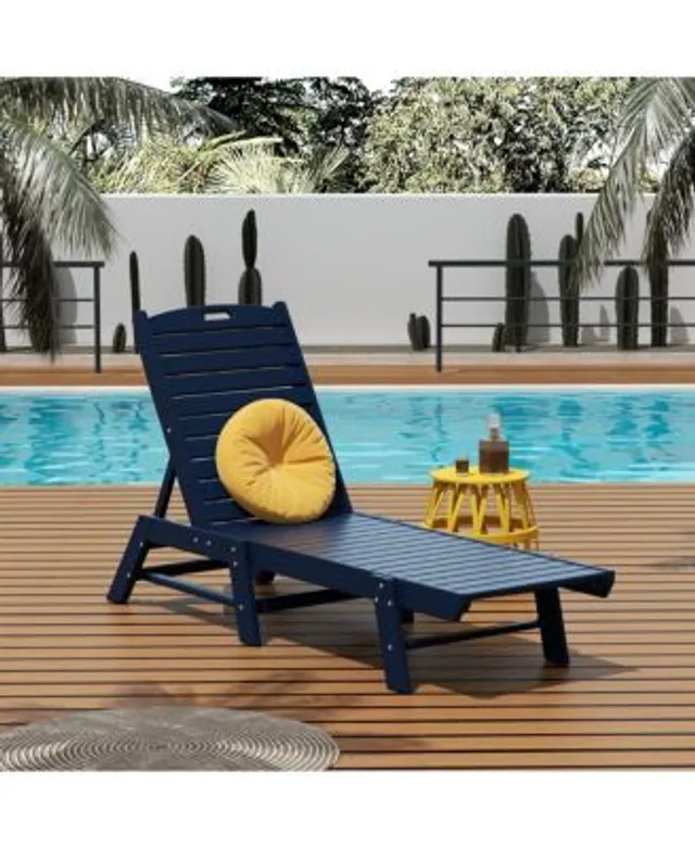 Outsunny Rattan Adjustable Recliner Chair with Hand-Woven All-Weather  Wicker for Patio, Outdoor, Garden, Poolside, Blue