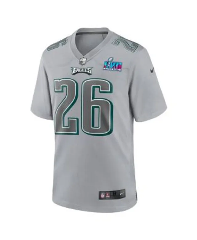 Men's Nike Miles Sanders Gray Philadelphia Eagles Super Bowl LVII Patch  Atmosphere Fashion Game Jersey