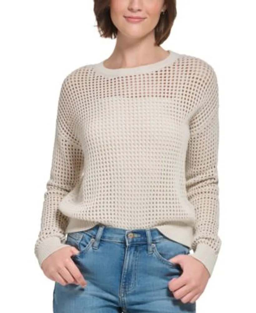 eer wees gegroet effect Calvin Klein Jeans Women's Cotton Open-Stitch Sweater | The Shops at Willow  Bend
