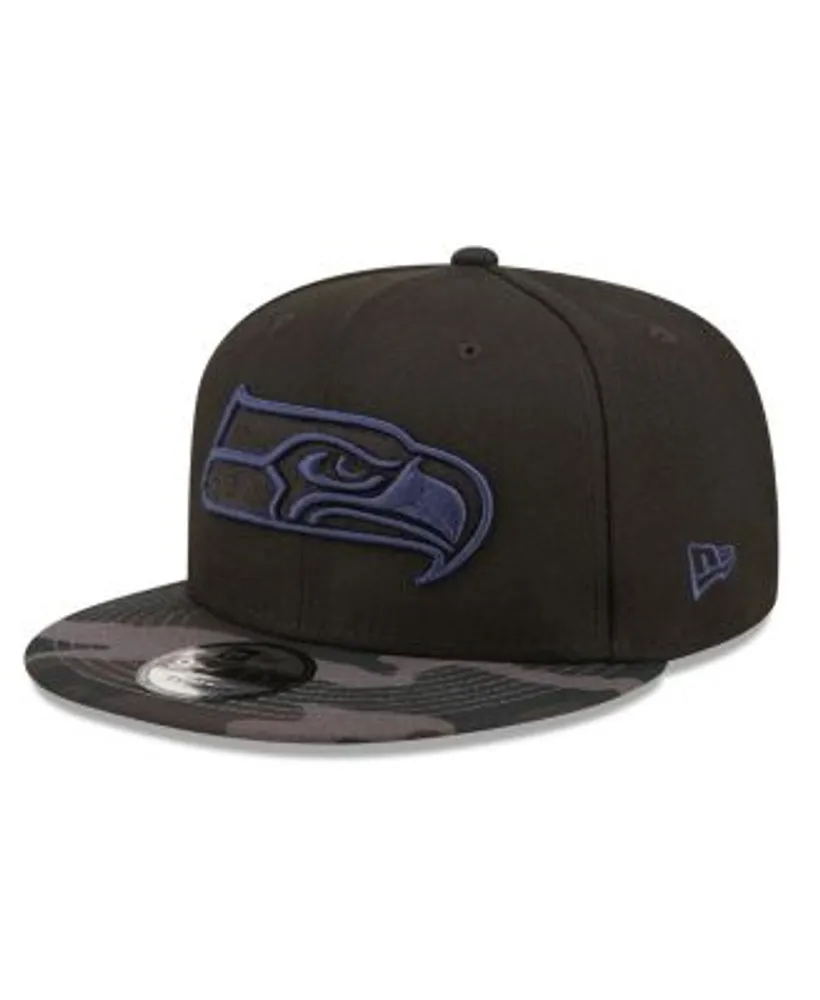 Men's Seattle Seahawks New Era Black Camo Vizor 9FIFTY Snapback Hat