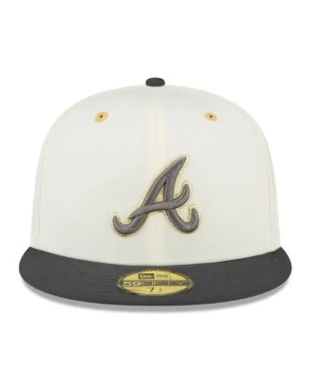 Men's New Era White/Pink Atlanta Braves Chrome Rogue 59FIFTY Fitted Hat