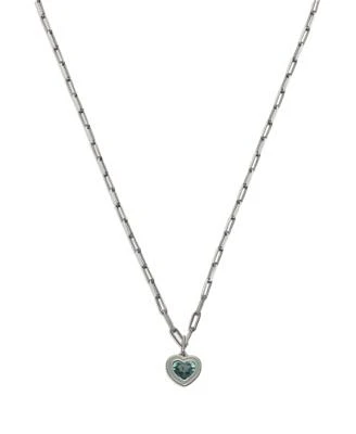 Faux Stone Crystal Heart Pendant Necklace