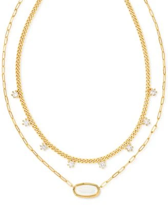 Crystal Layered Necklace, 16" + 3" extender