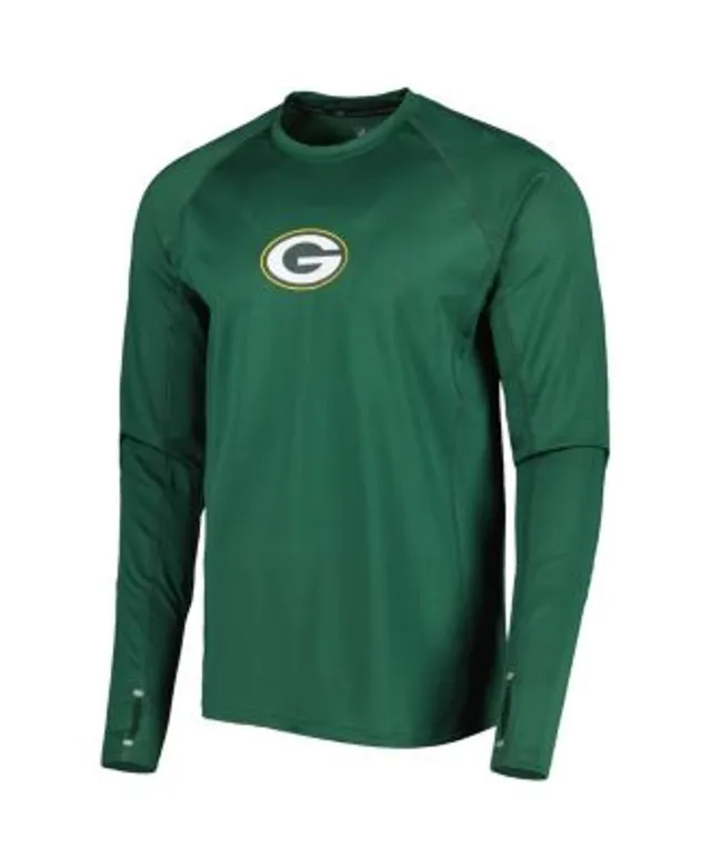 Men's Junk Food White/Green Bay Packers Colorblock Raglan Long Sleeve T- Shirt