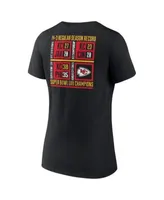 Women's Fanatics Branded Black Kansas City Chiefs Super Bowl LVII Champions Scoreboard Showcase V-Neck T-Shirt