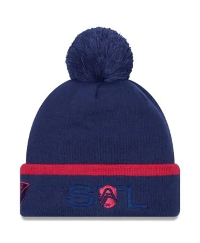 Men's St. Louis City SC New Era Red Repeat Cuffed Knit Hat with Pom