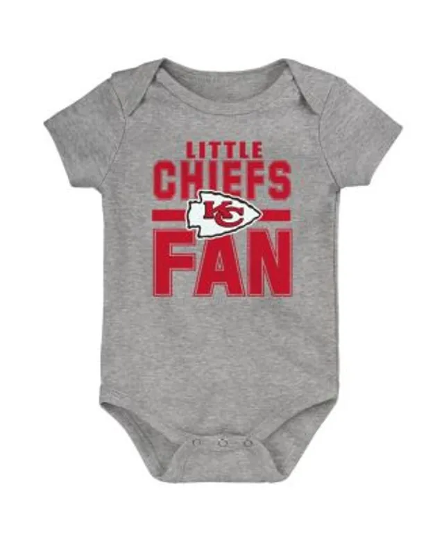 Outerstuff Newborn & Infant Red/Heathered Gray Kansas City Chiefs Born to Win Two-Pack Long Sleeve Bodysuit Set