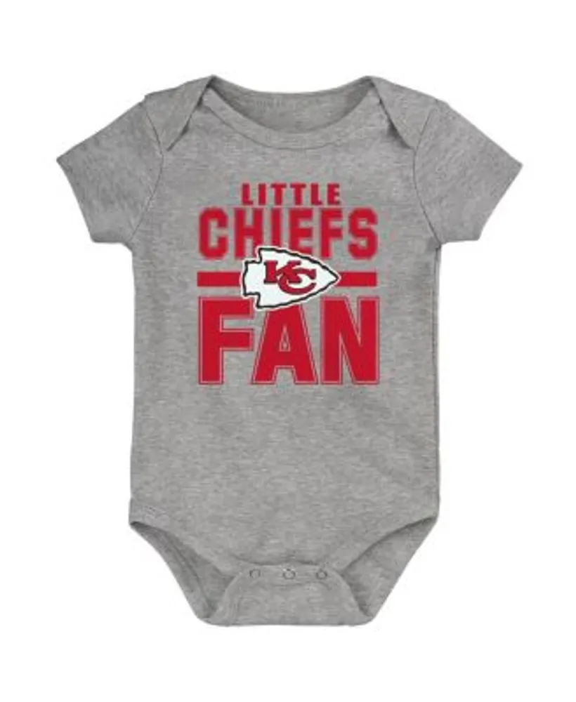 Outerstuff Newborn & Infant Red/Heathered Gray Kansas City Chiefs Born to Win Two-Pack Long Sleeve Bodysuit Set