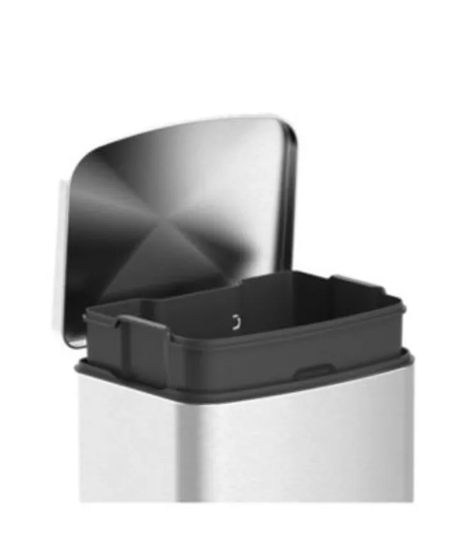 10 Liter Rectangular Bathroom Slim Stainless Steel Trash Can-Mega Casa