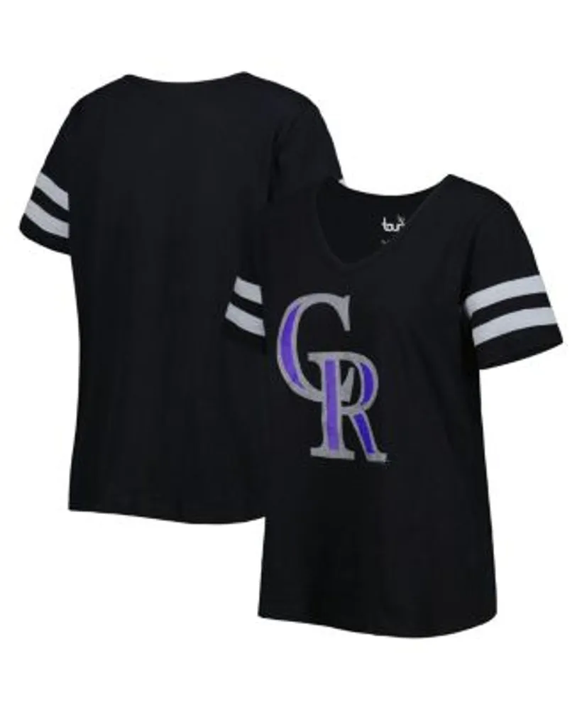 Touch Women's Black Colorado Rockies Triple Play V-Neck T-shirt