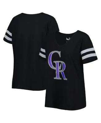 Fanatics Women's Black Colorado Rockies Victory Script V-Neck Long