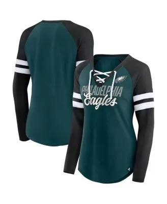 Fanatics Women's Branded White, Midnight Green Philadelphia Eagles Durable  Raglan 3/4-Sleeve T-shirt