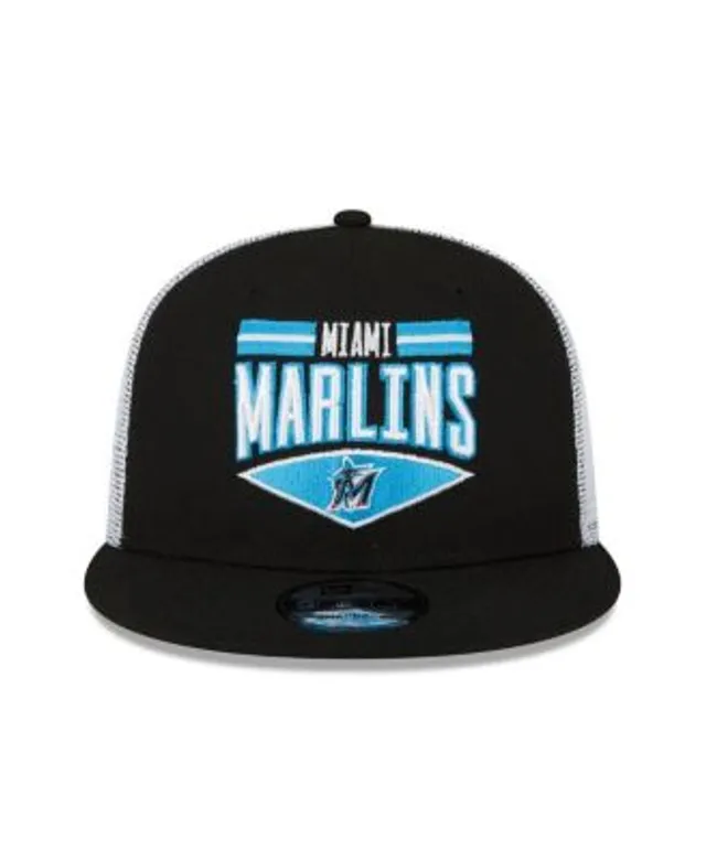 Men's '47 Black Miami Marlins Trawler Clean Up Trucker Snapback Hat