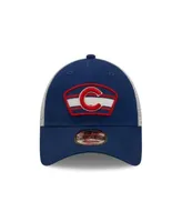 Lids Indianapolis Colts New Era Logo Patch Trucker 9FORTY Snapback Hat -  Royal/White