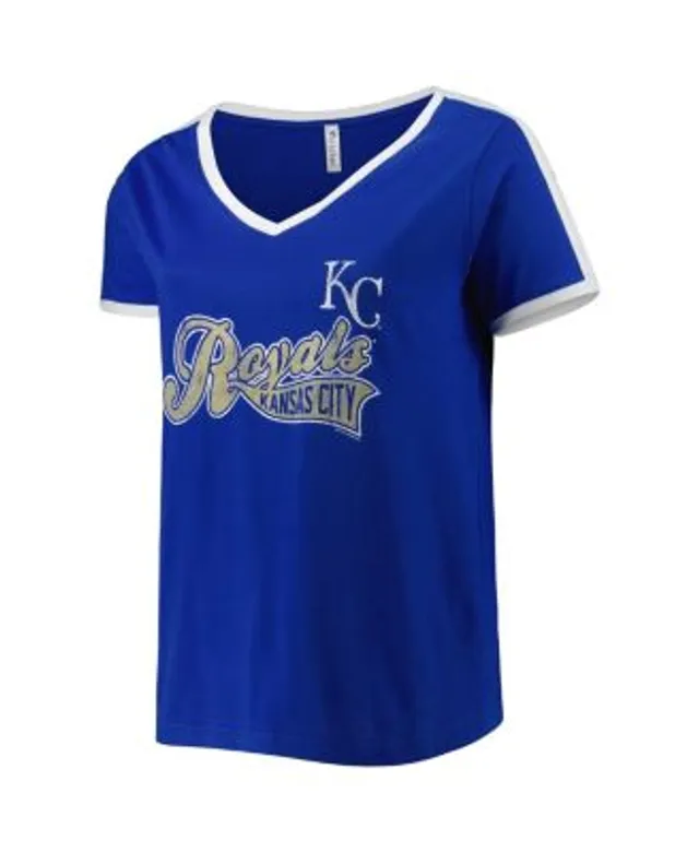 Fanatics Branded Women's Royal Kansas City Royals Victory Script V-Neck Long Sleeve T-Shirt - Royal