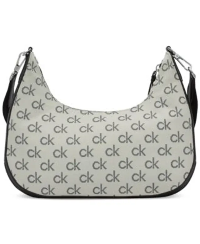 Calvin Klein Hadley Denim Jacquard Signature Large Triple Compartment Tote