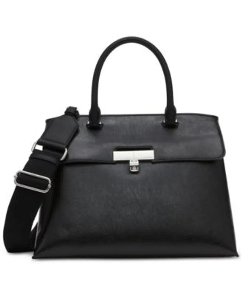 Calvin Klein Lock Leather Shoulder Bag - Macy's