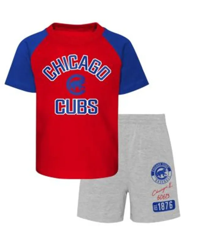 Outerstuff Toddler Boys and Girls White Heather Gray Los Angeles Dodgers  Two-Piece Groundout Baller Raglan T-shirt Shorts Set