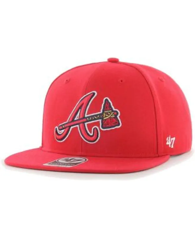 47 Brand Atlanta Braves Navy/red MLB Sure Shot Snapback Hat 