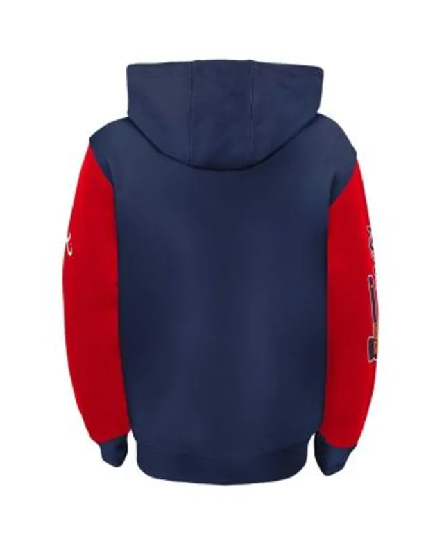 Youth Atlanta Braves Navy Wordmark Full-Zip Fleece Hoodie