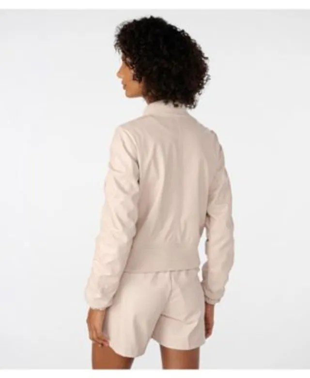 Calvin Klein Women's Short Sleeve Satin Bomber Jacket - Macy's