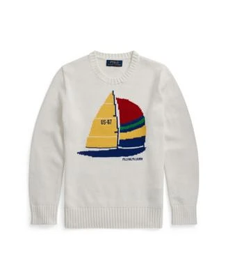 Big Boys Sailboat Cotton Crew Neck Sweater